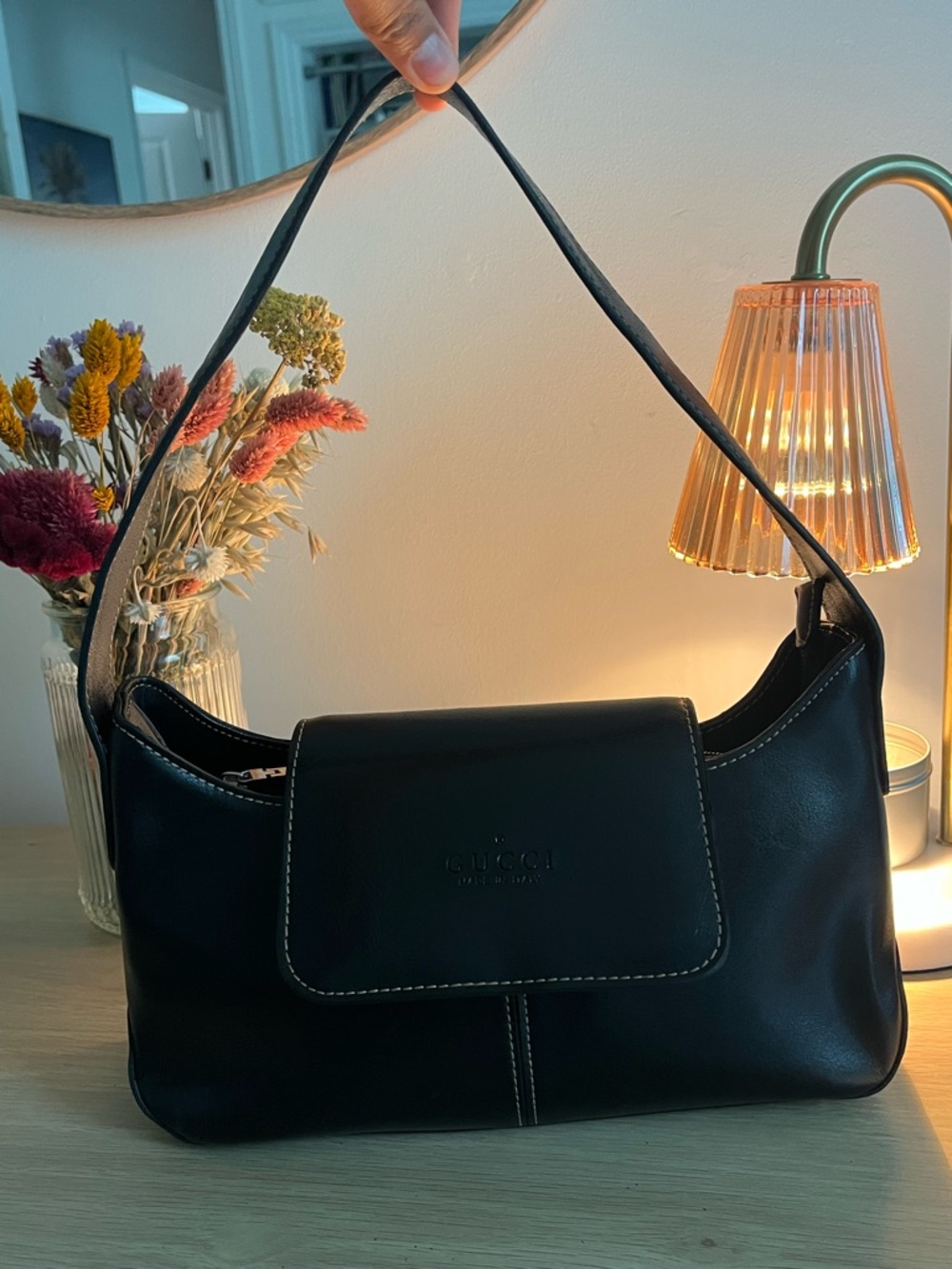 Gucci Black Leather Shoulder Hobo Bag - Picture 13 of 16